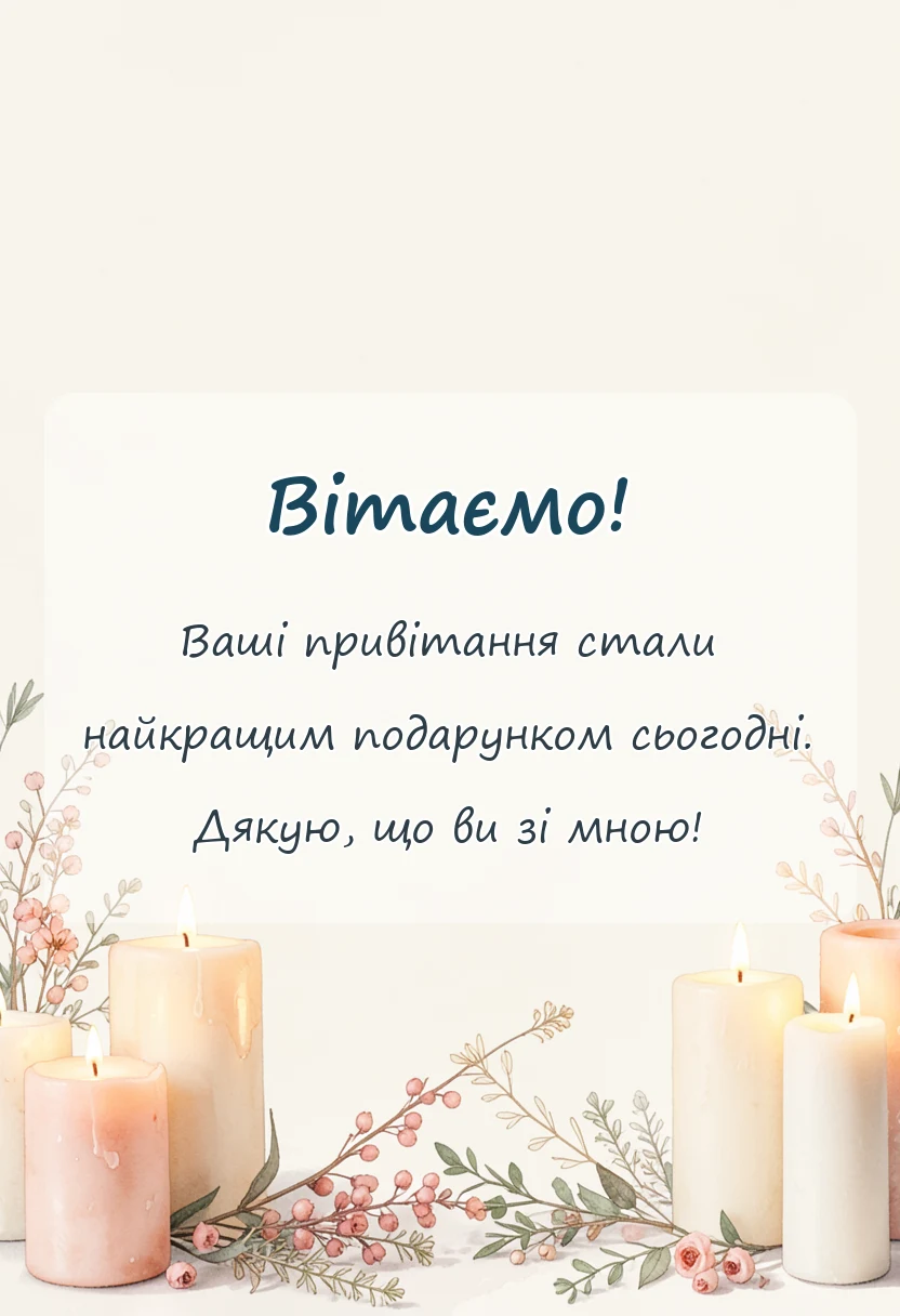вітальна листівка - подяка за привітання у facebook своїми словами
