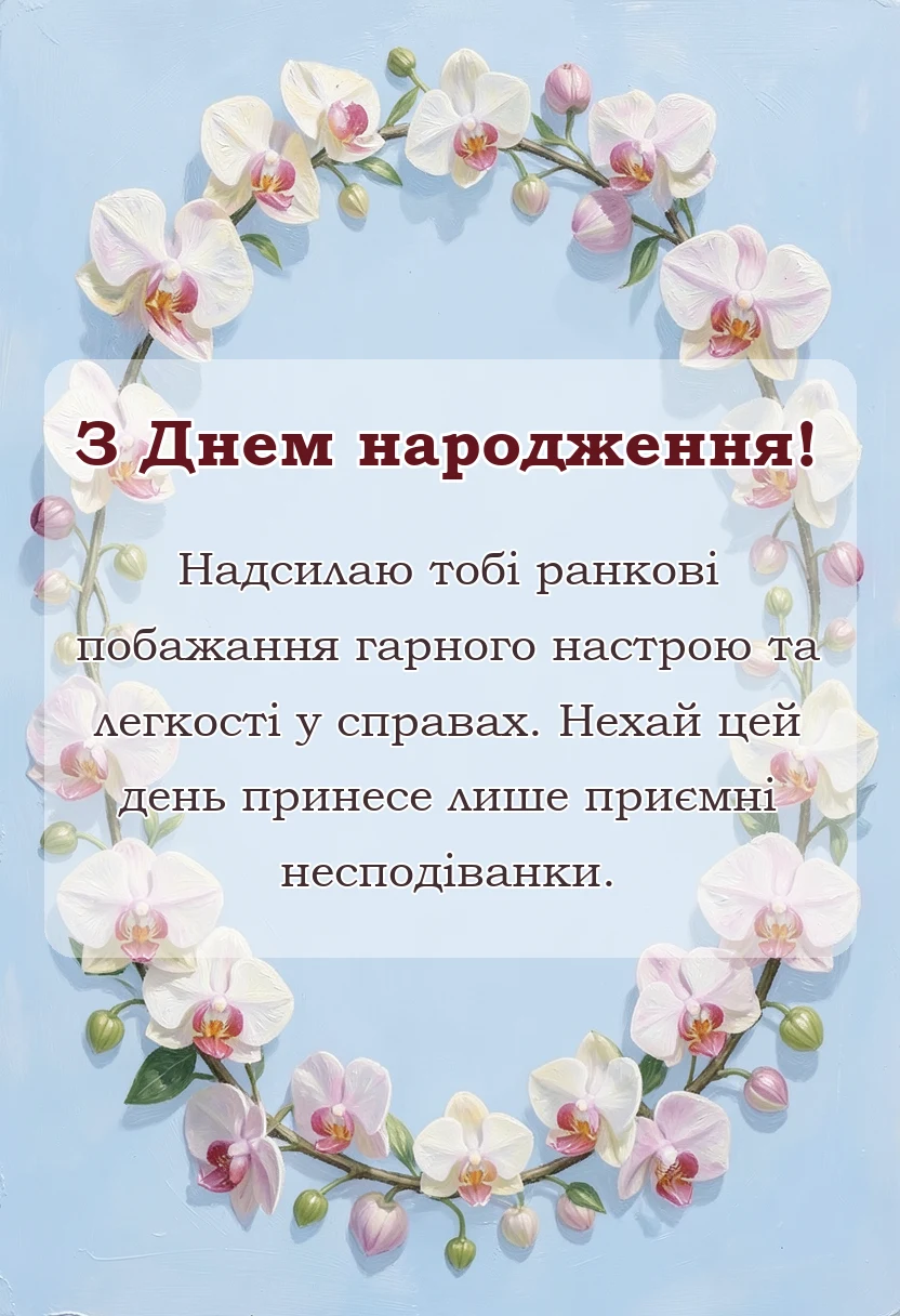 унікальна листівка - побажання доброго ранку своїми словами