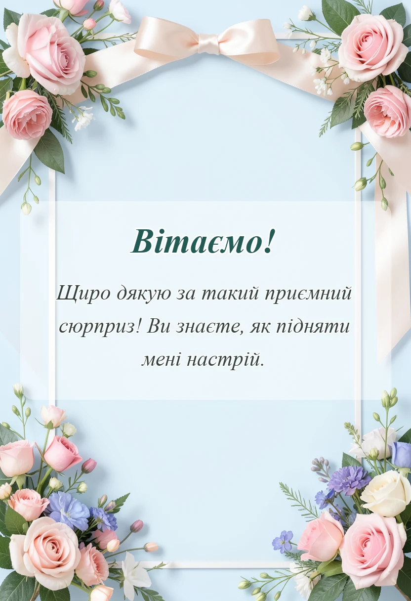 красива листівка: подяка за подарунок