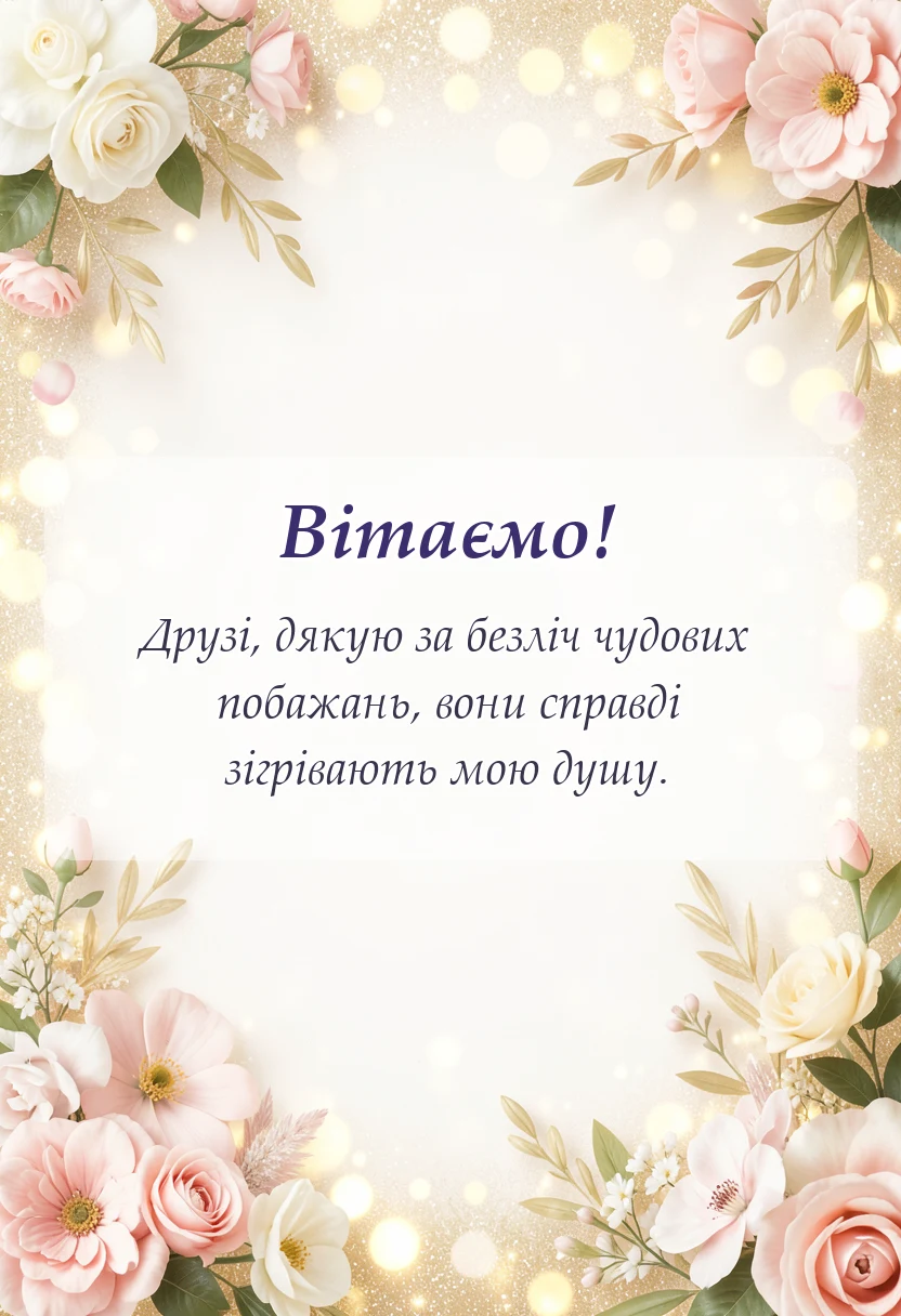 святкова картинка: подякувати за привітання у фейсбуці