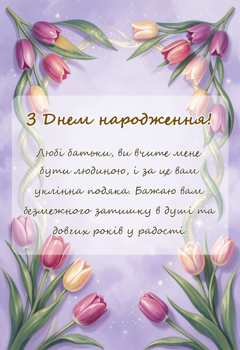 вітальна листівка - побажання батькам