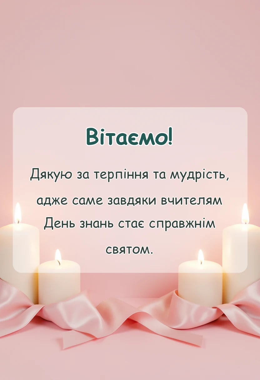 листівка з побажанням - привітання з 1 вересня своїми словами