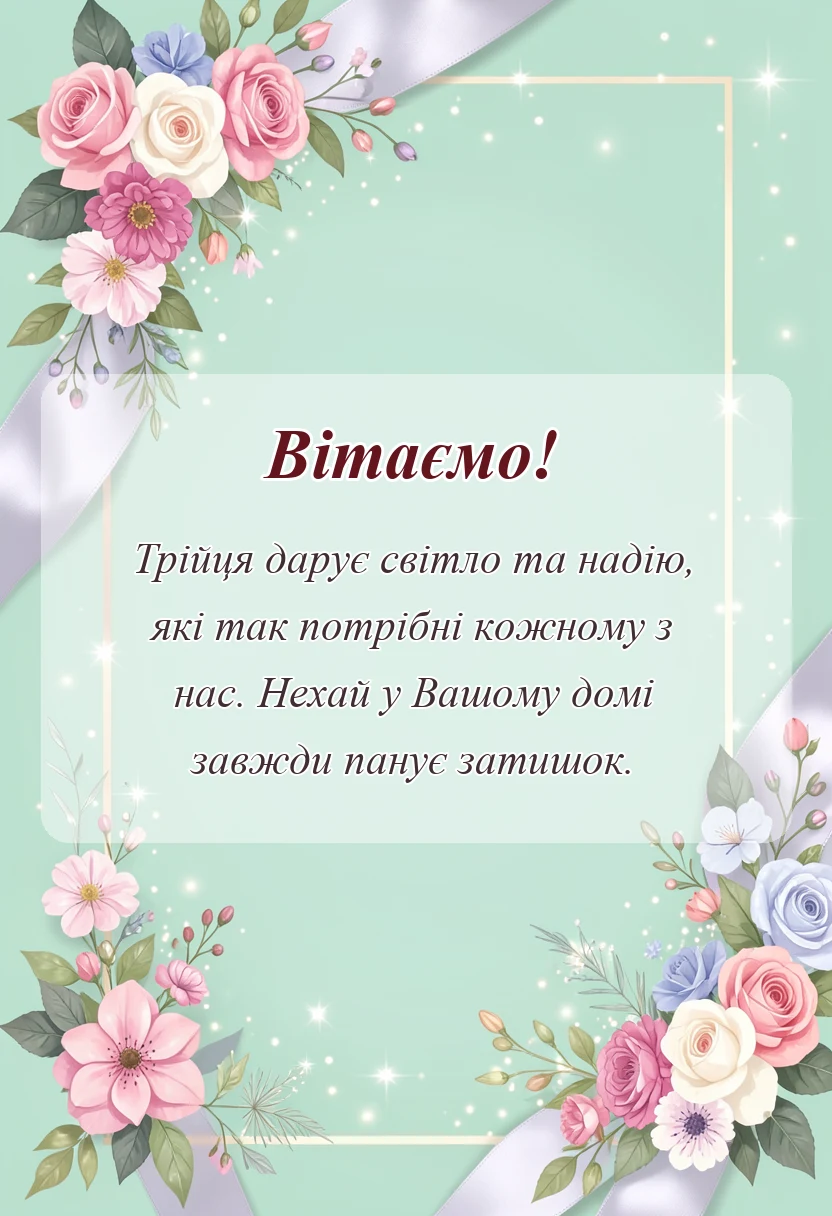 вітальна листівка - гарні картинки з трійцею