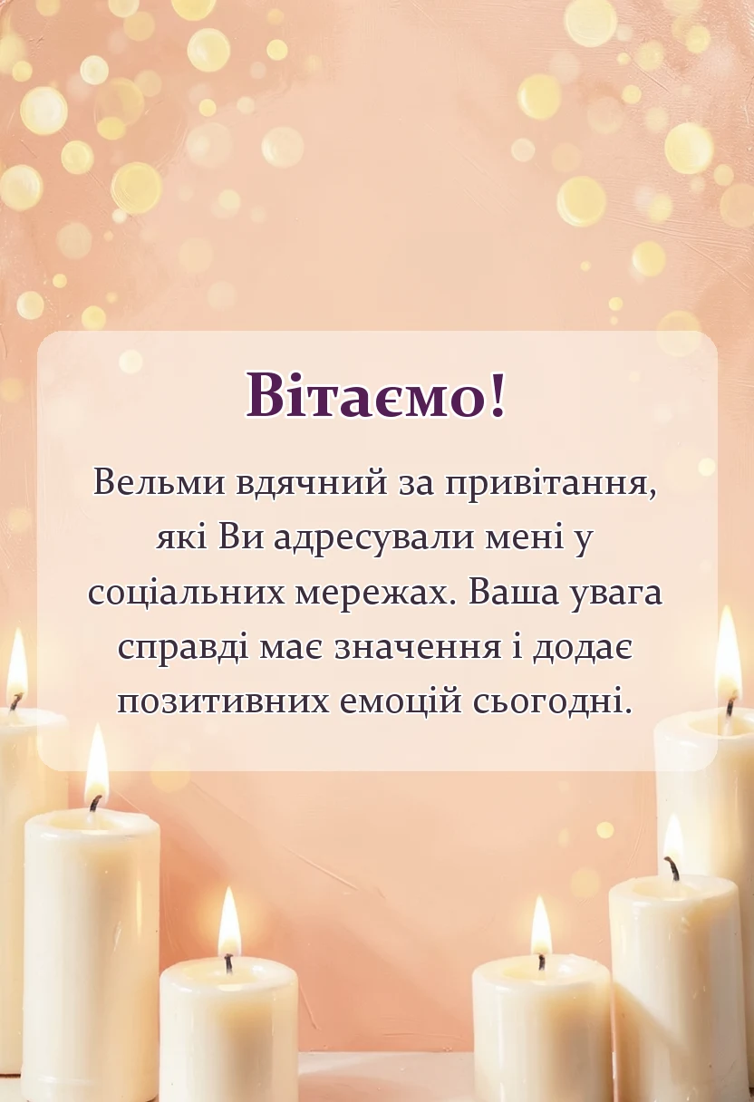 красива листівка: подяка за привітання у facebook своїми словами