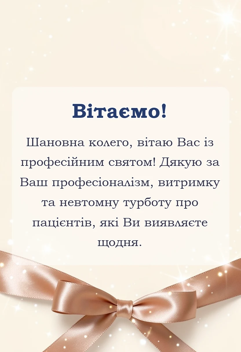 вітальна листівка - привітання з днем медичної сестри своїми словами