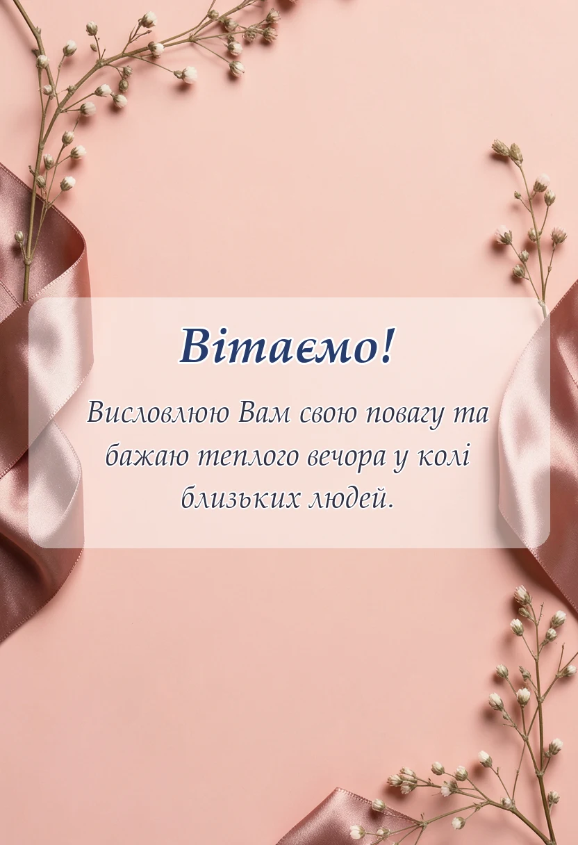 унікальна листівка - теплого вечора побажання