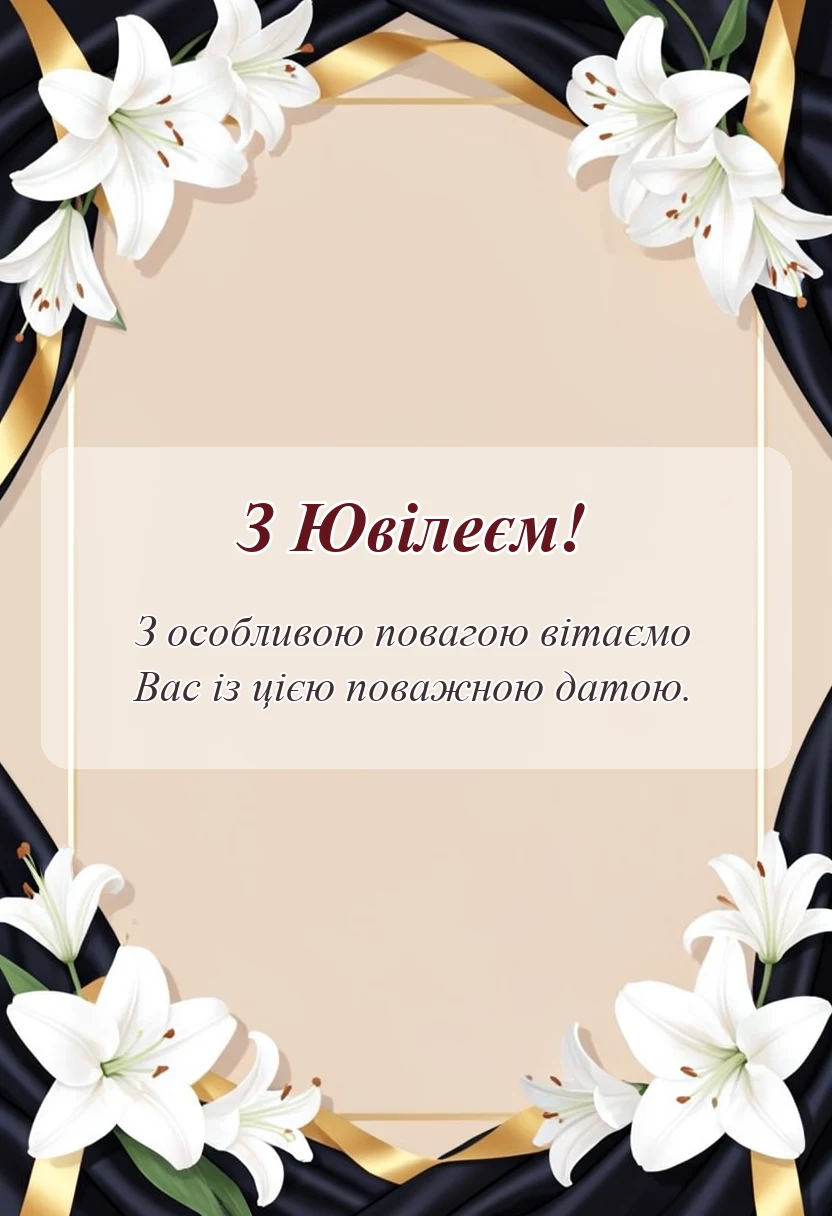 унікальна листівка - щирі привітання з ювілеєм для жінок