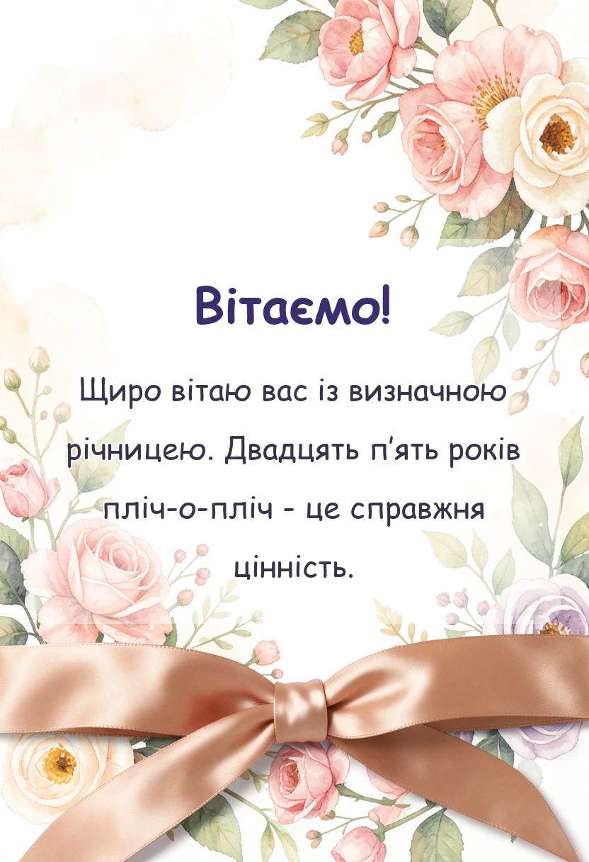 святкова картинка: що побажати на срібне весілля