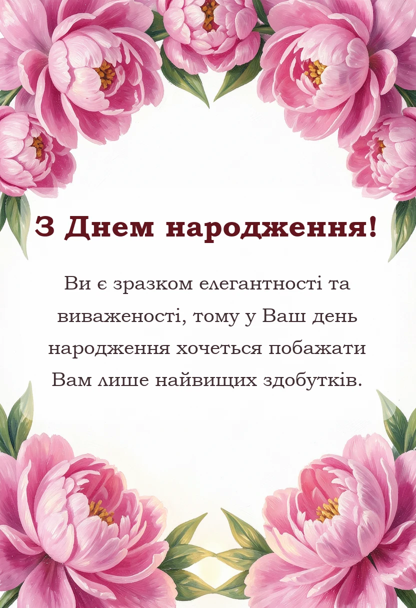 листівка з побажанням - з днем народження красунечка