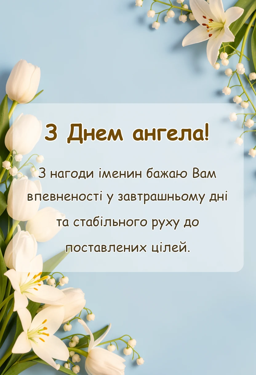 вітальна листівка - привітання з днем ангела в прозі
