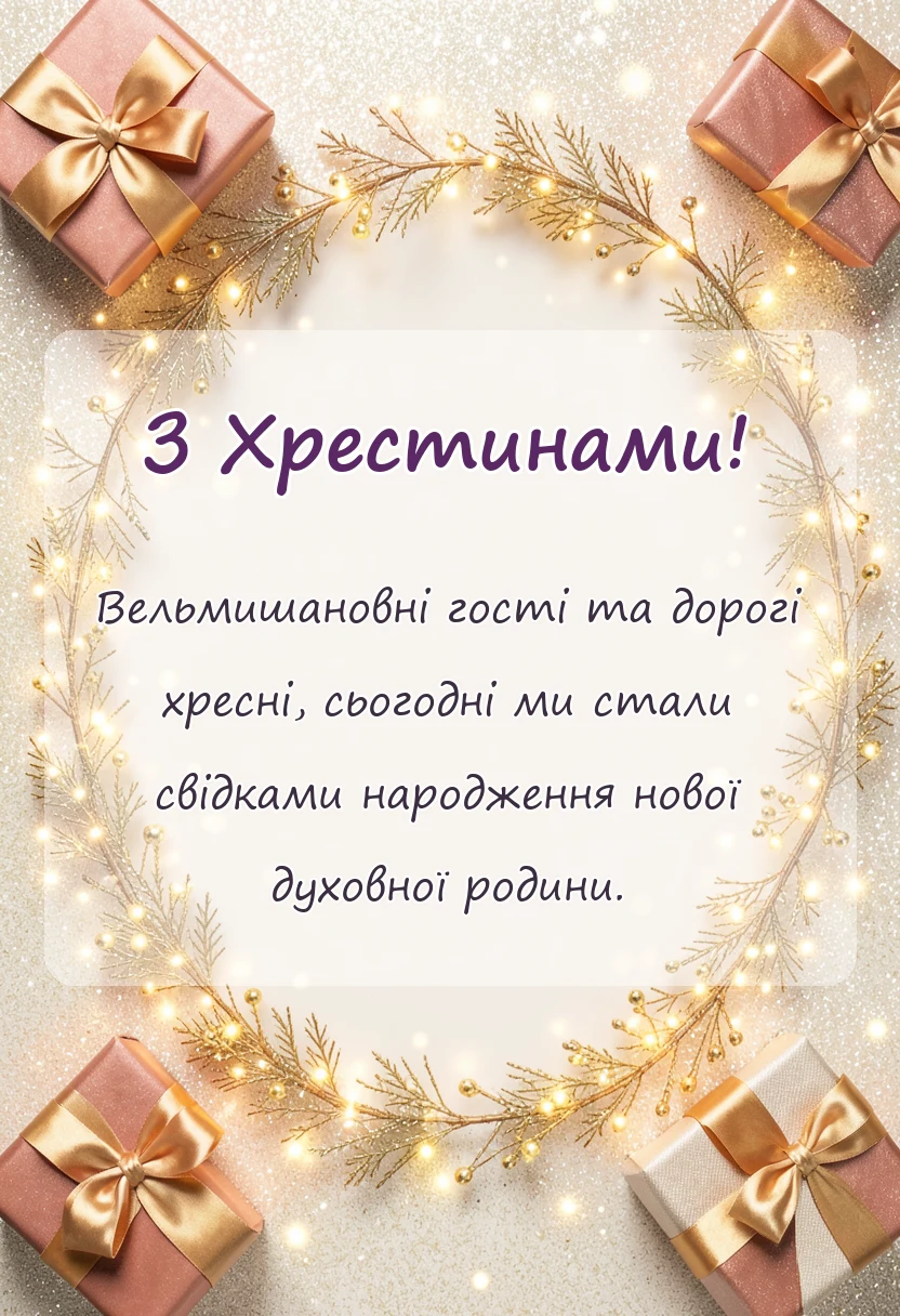 унікальна листівка - тост на хрестинах