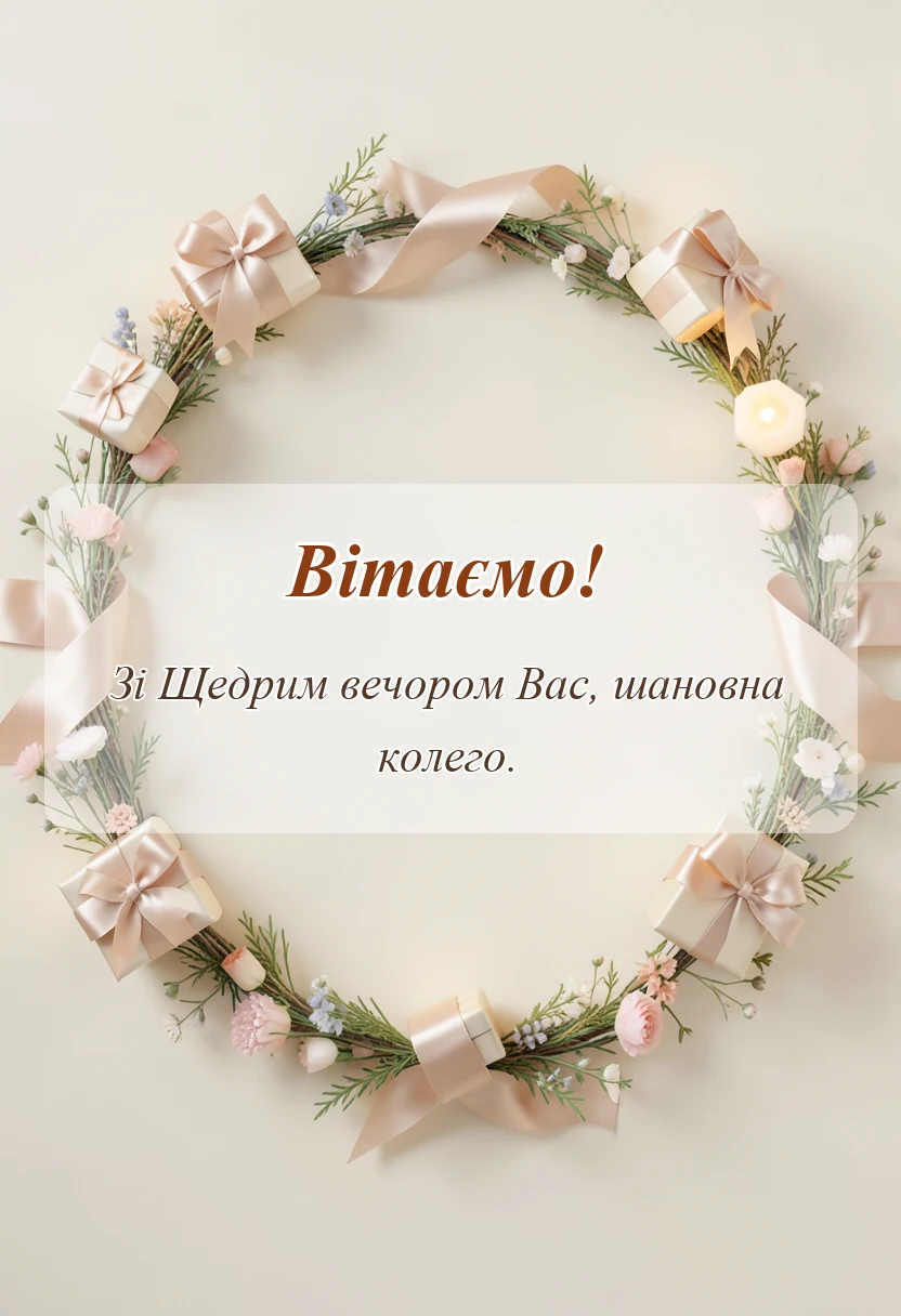 красива листівка: побажання на щедрий вечір