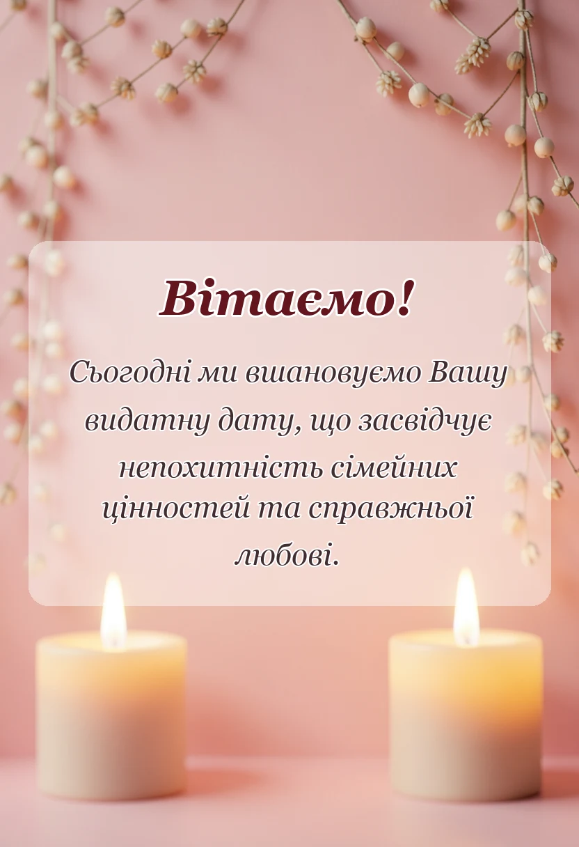 листівка з побажанням - привітання з 45 років весілля від дітей