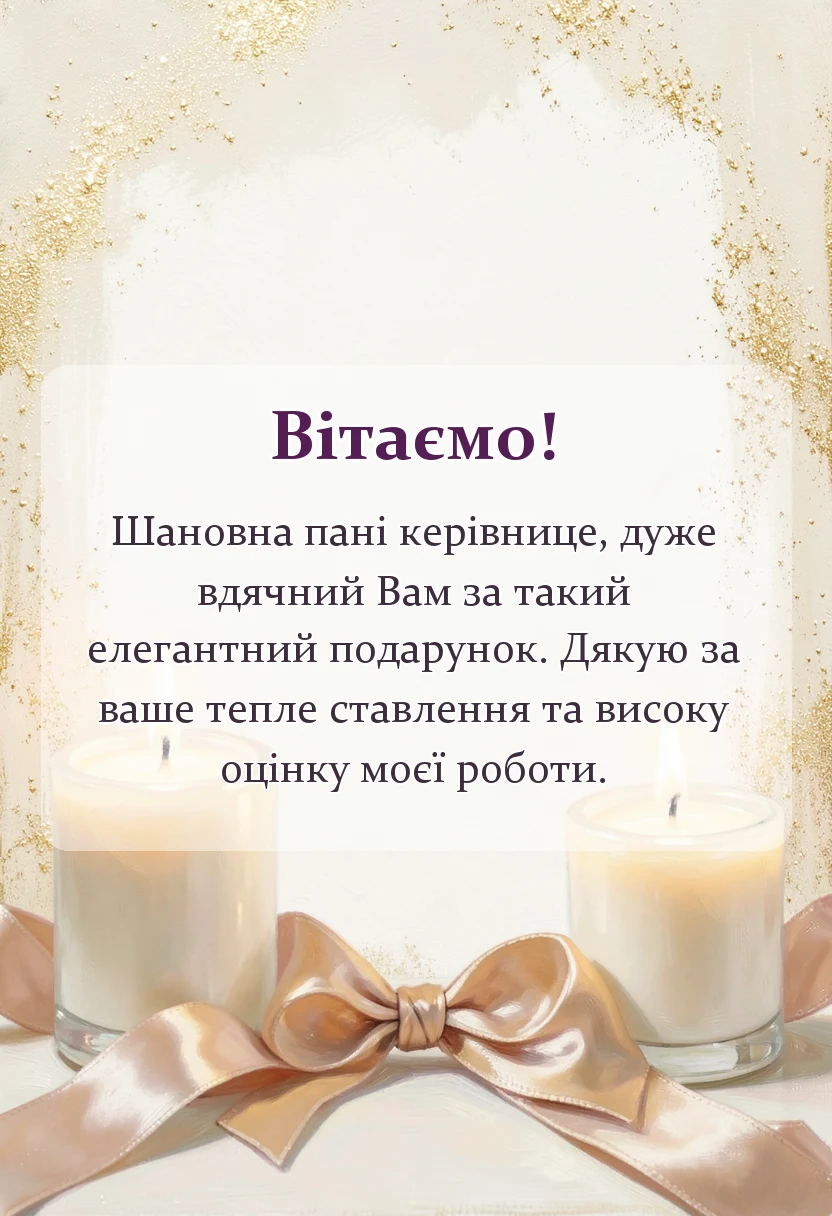 вітальна листівка - подяка за подарунок