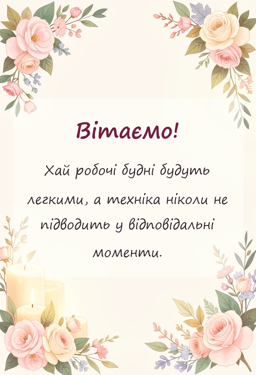 листівка з побажанням - привітання з днем працівника радіо телебачення та звязку своїми словами