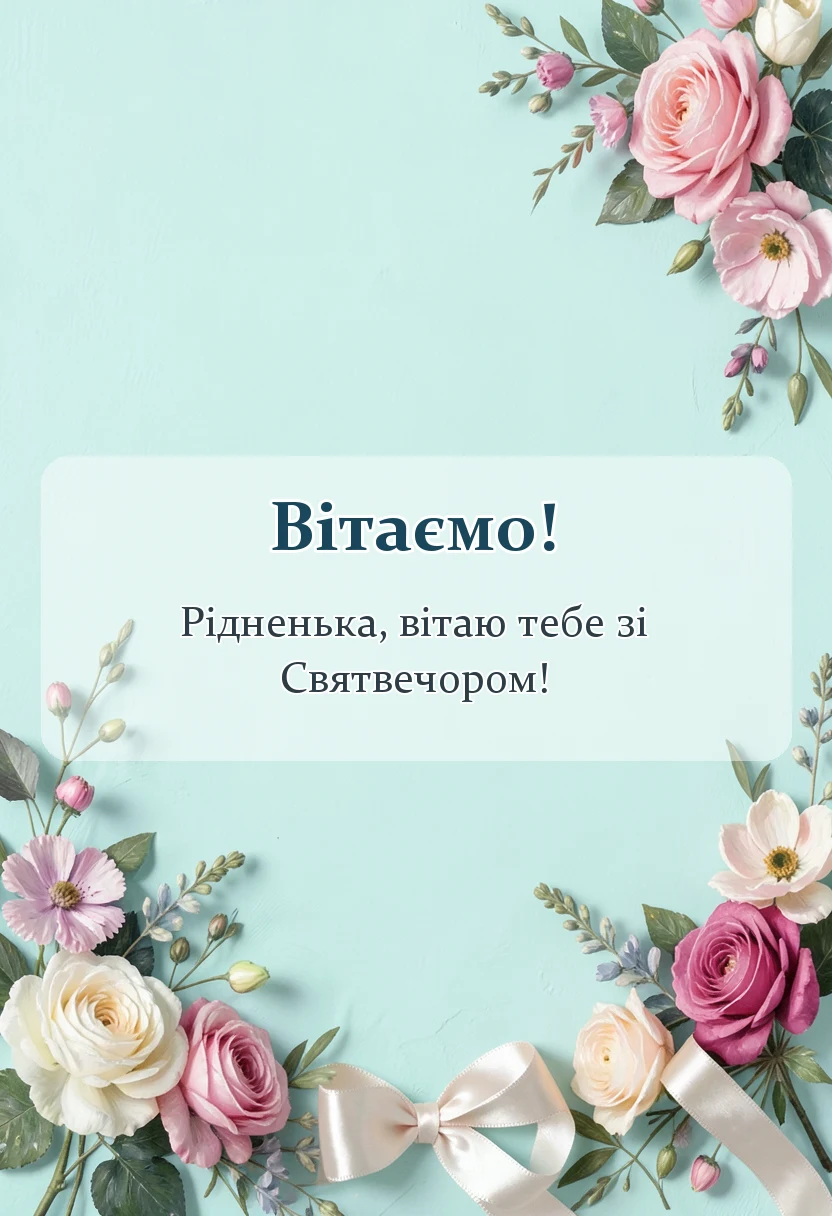 листівка з побажанням - привітання з святвечором