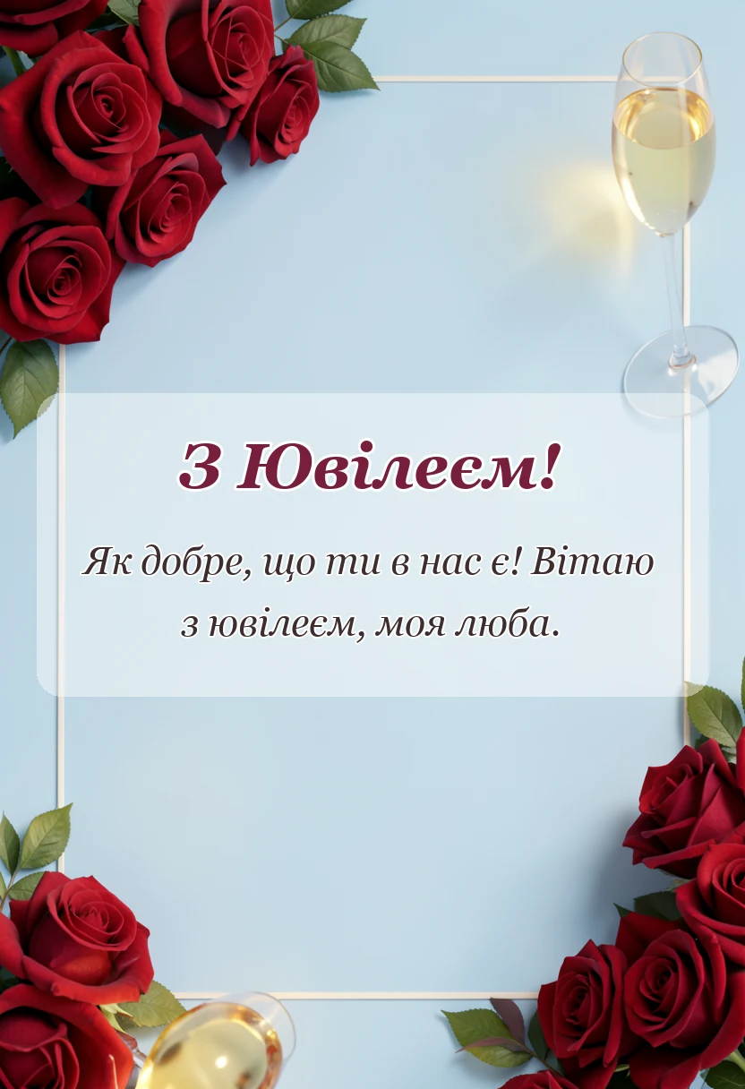 святкова картинка: щирі привітання з ювілеєм для жінок