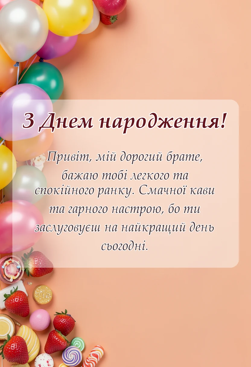 унікальна листівка - побажання доброго ранку своїми словами