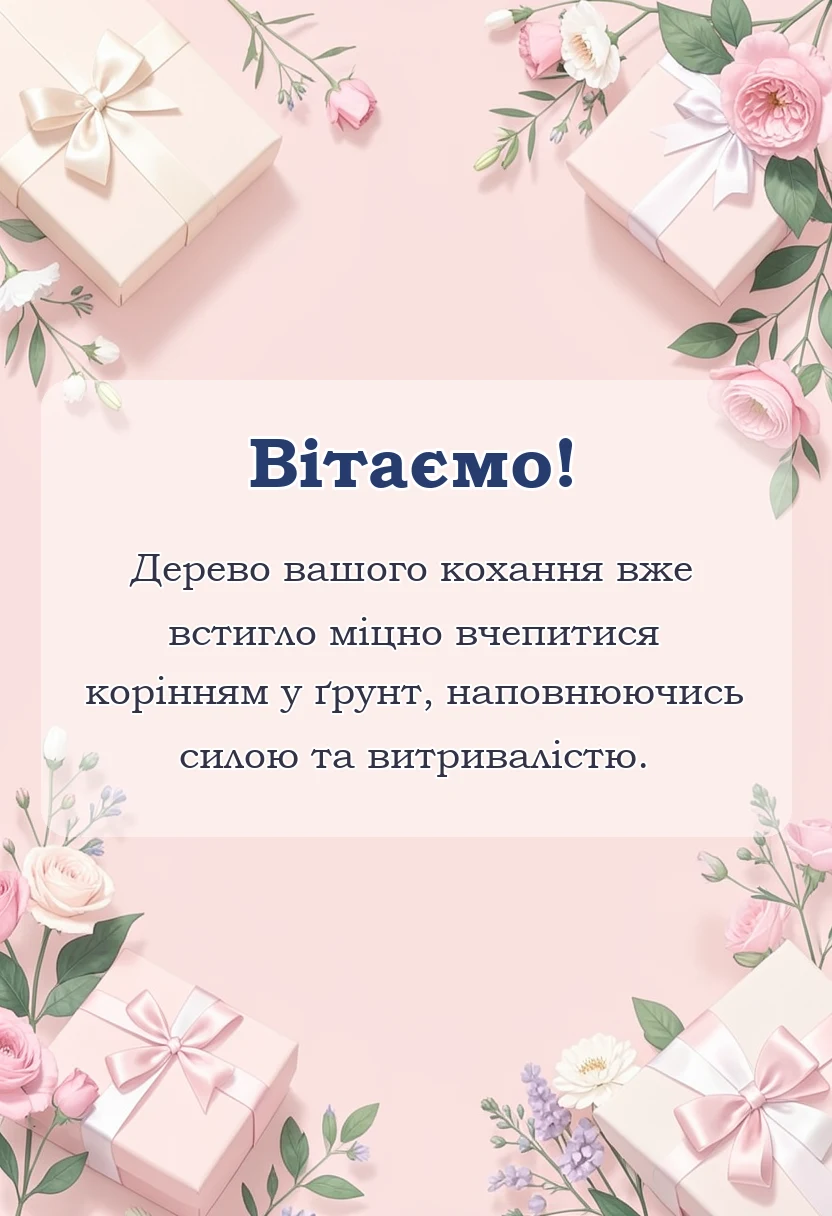 вітальна листівка - привітання з роковиною весілля картинки