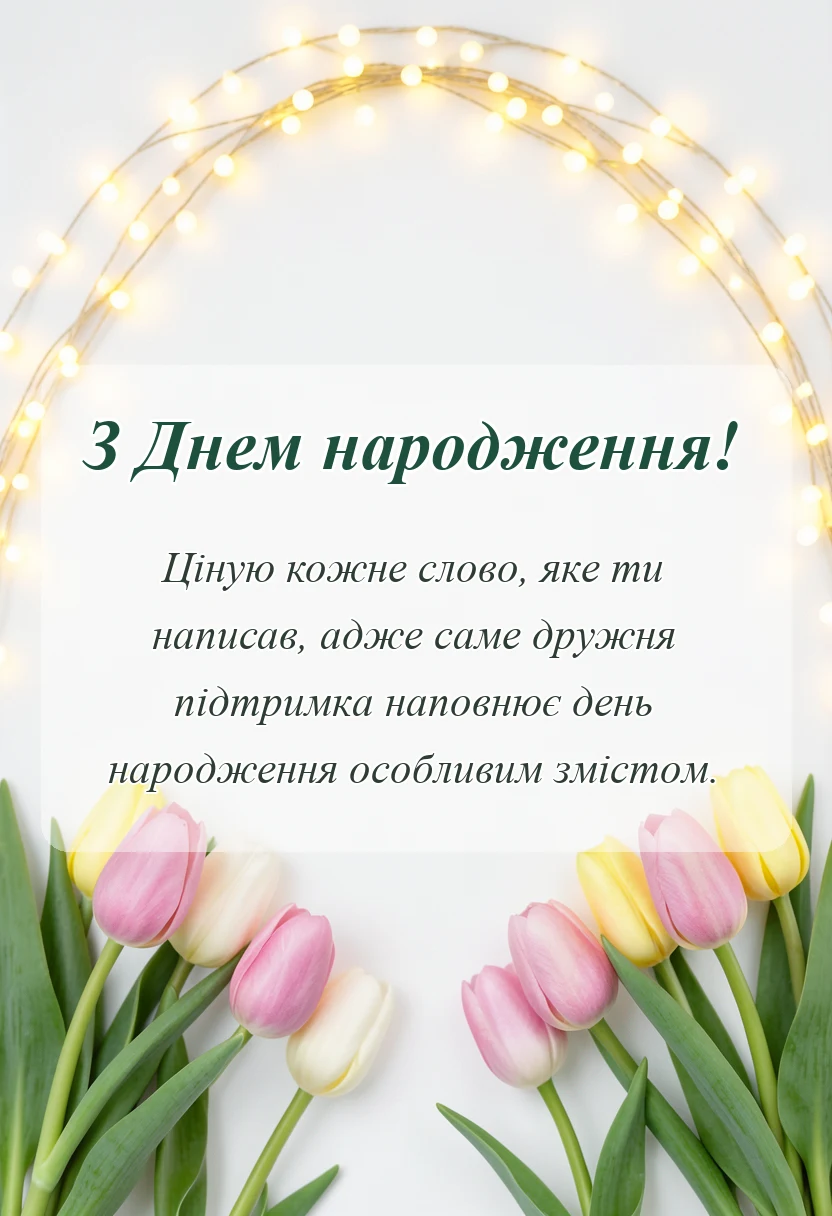 святкова картинка: подяка друзям за привітання з днем народження