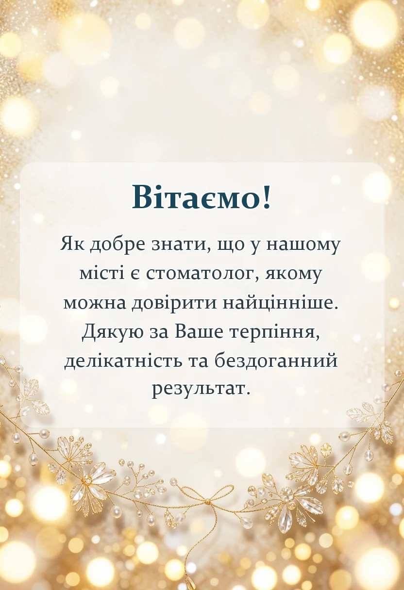 листівка з побажанням - подяка лікарю стоматологу своїми словами