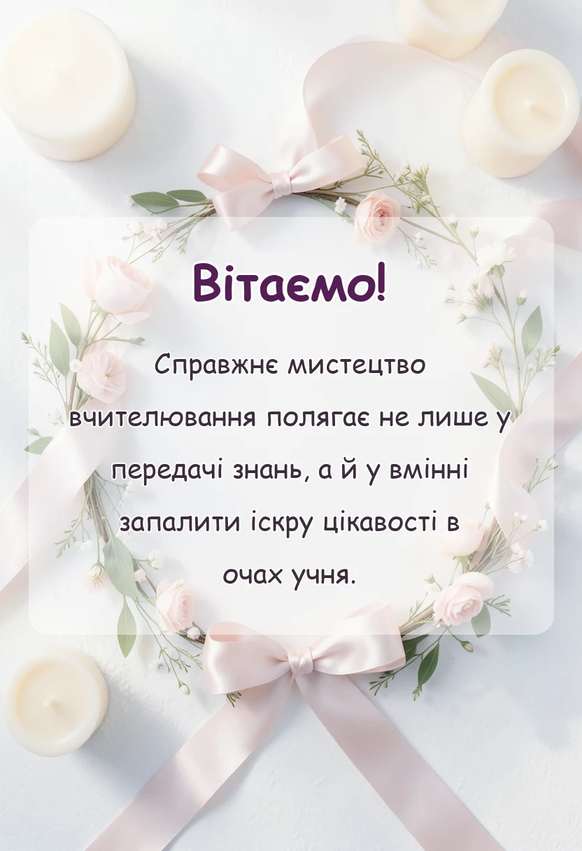 святкова картинка: слова подяки вчителю
