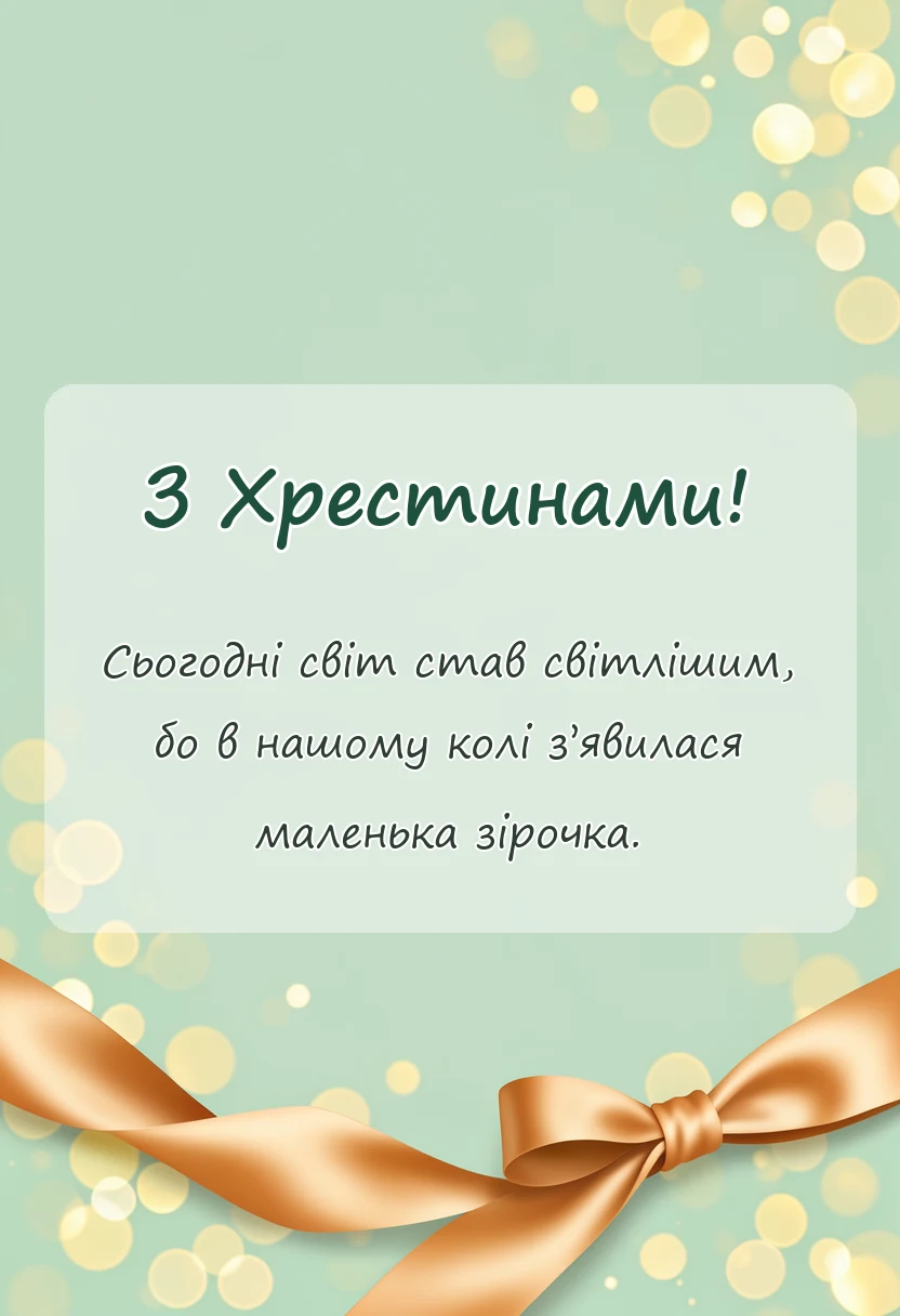 вітальна листівка - тост на хрестинах