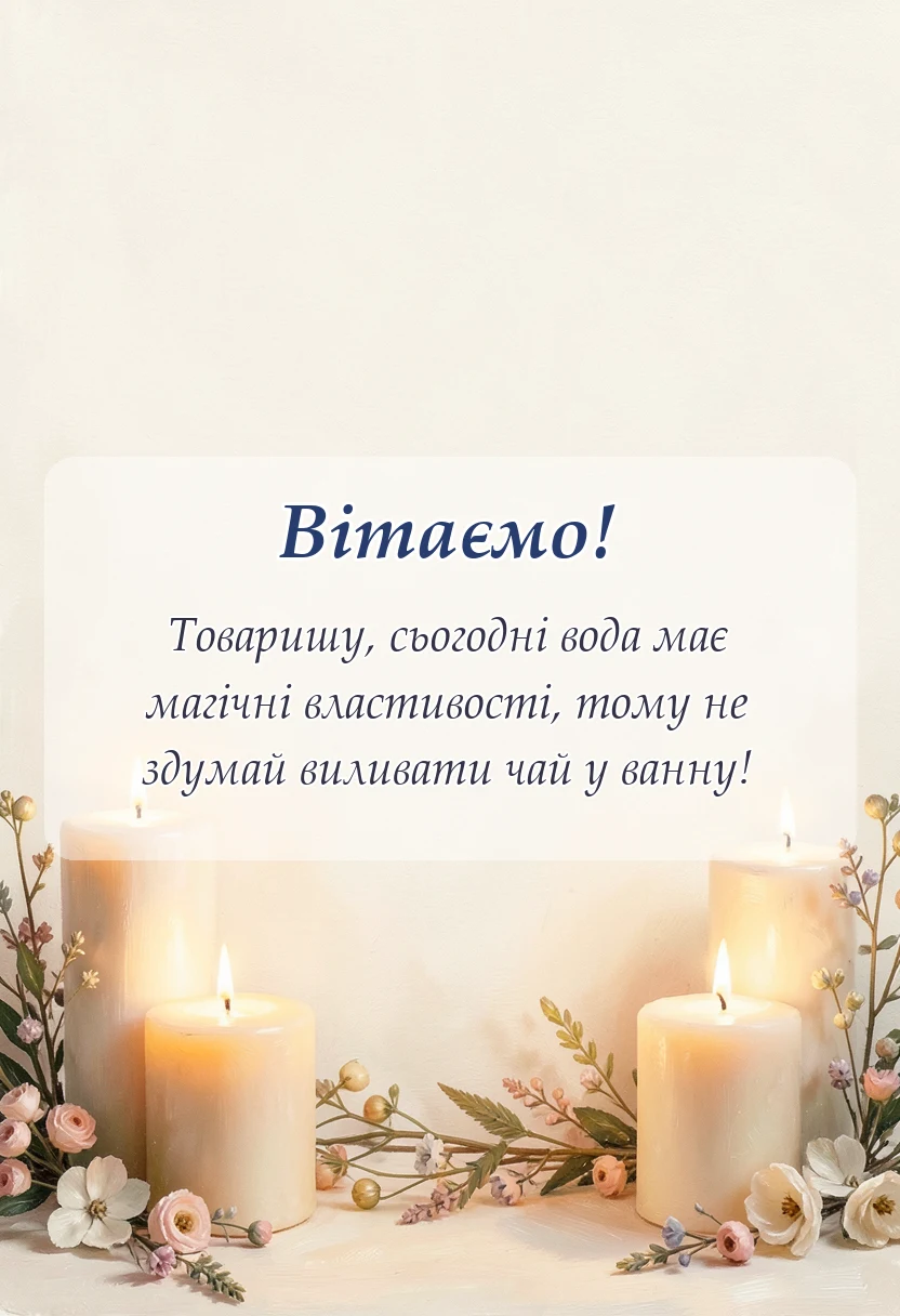 унікальна листівка - привітання з водохрещем своїми словами