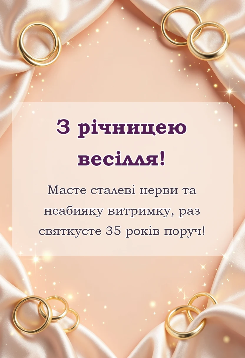 унікальна листівка - привітання з кораловим весіллям