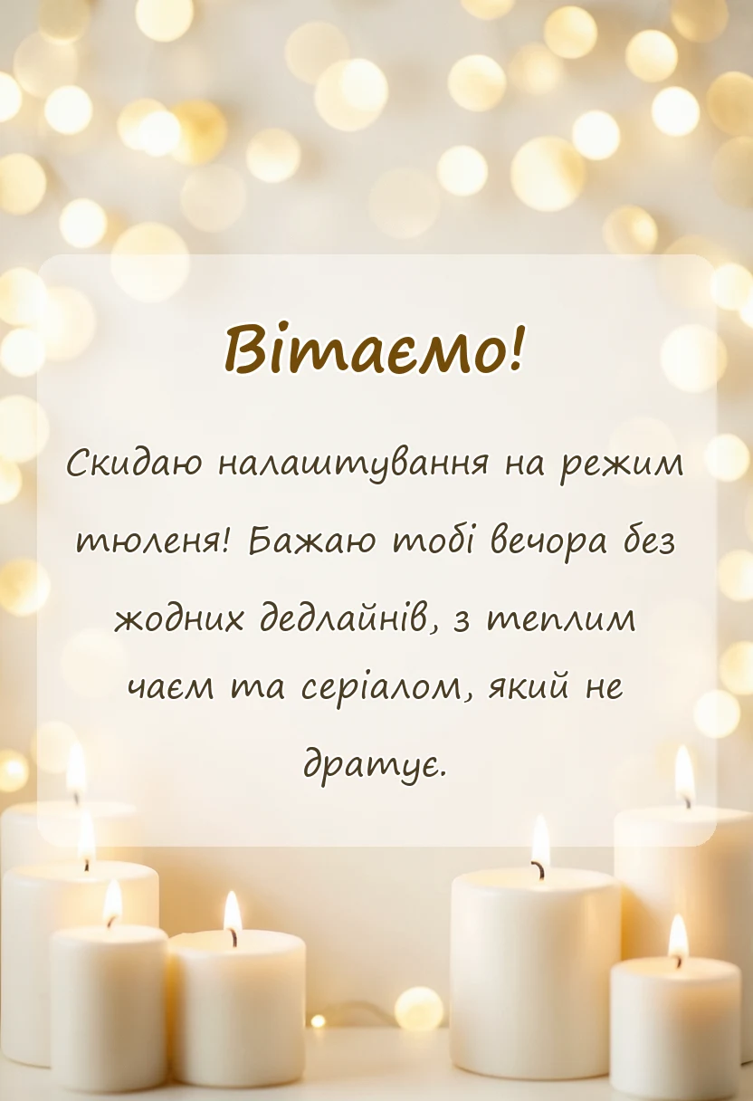 красива листівка: теплого вечора побажання