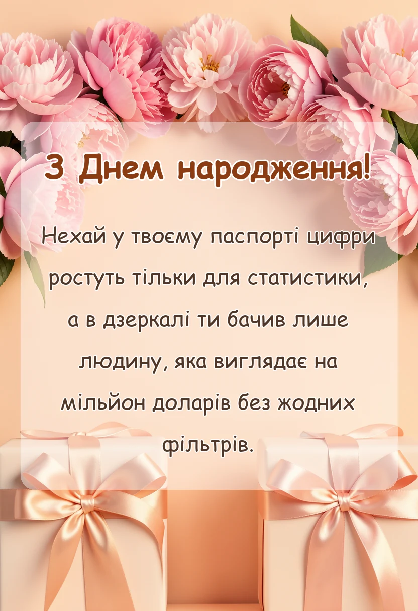 унікальна листівка - побажання людині на день народження