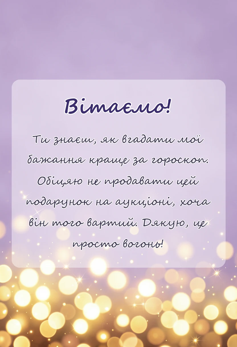 святкова картинка: подяка за подарунок