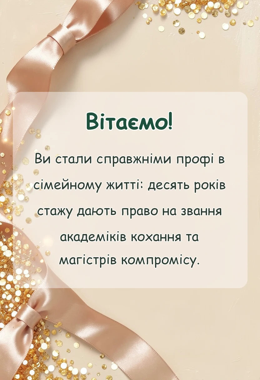 красива листівка: прикольне вітання з річницею весілля