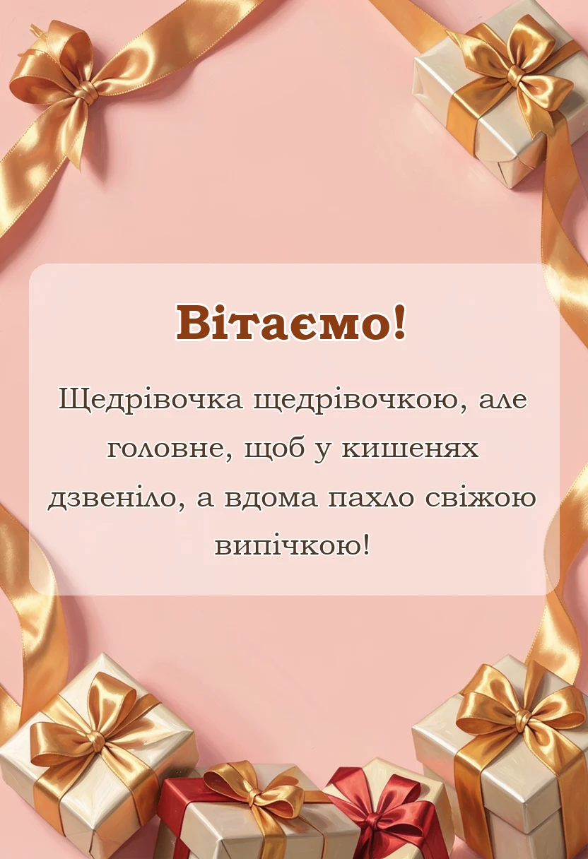 святкова картинка: побажання на щедрий вечір