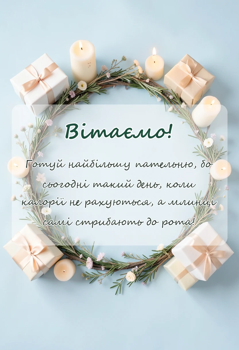 унікальна листівка - привітання з масляною українською своїми словами