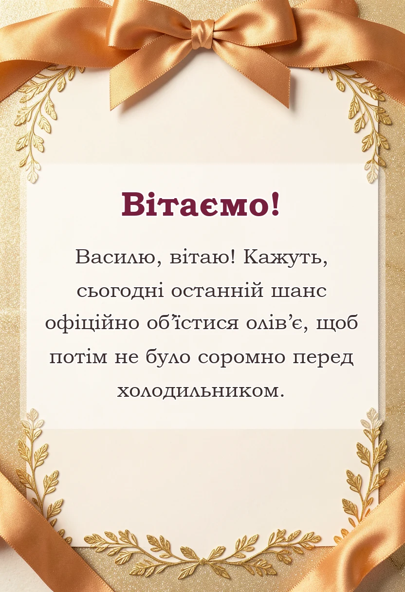 вітальна листівка - привітання зі старим новим роком та василем