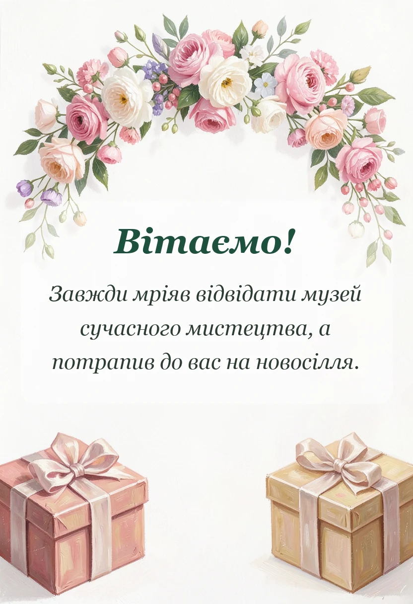 вітальна листівка - тост на новосілля