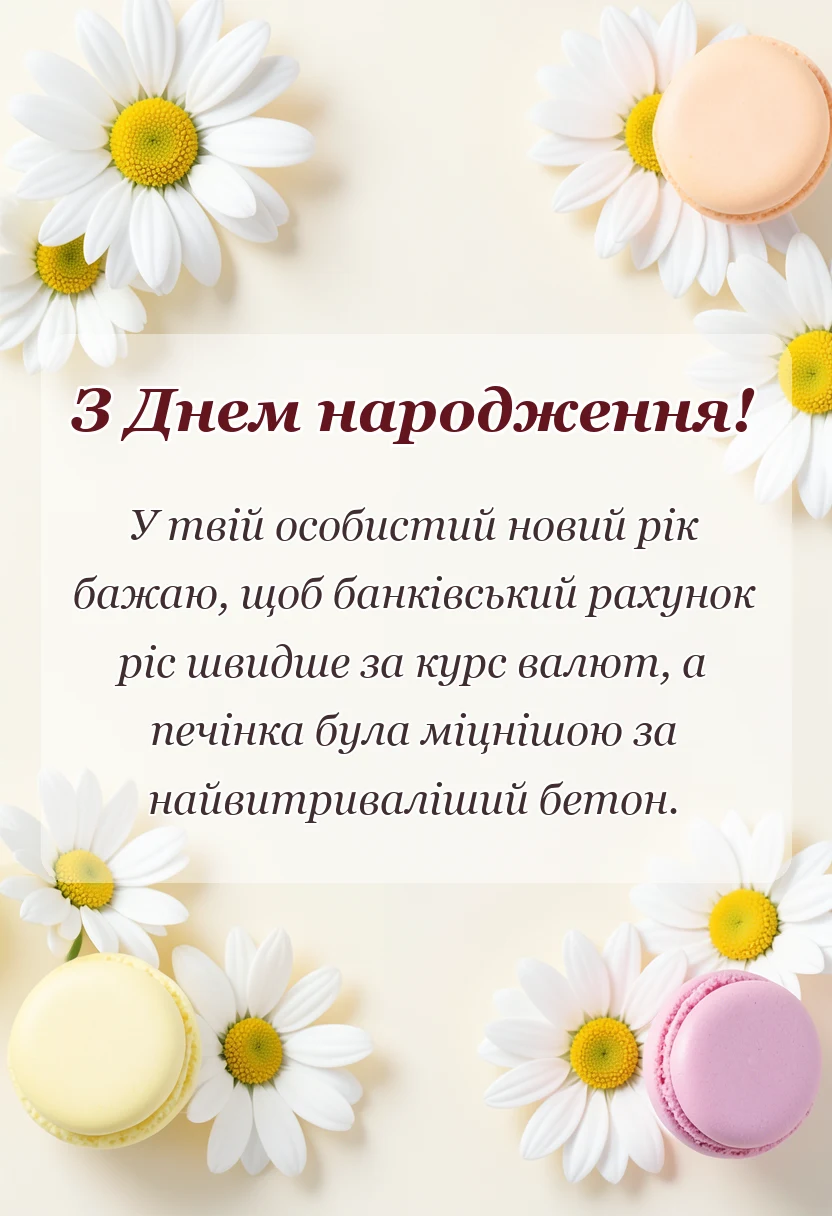 листівка з побажанням - картинки з днем народження українською