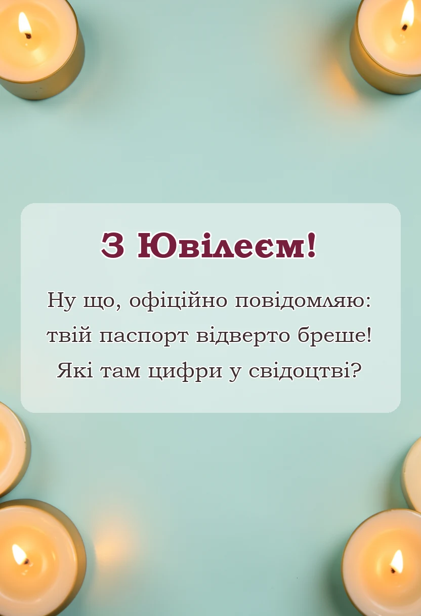 вітальна листівка - привітання з ювілеєм до сліз