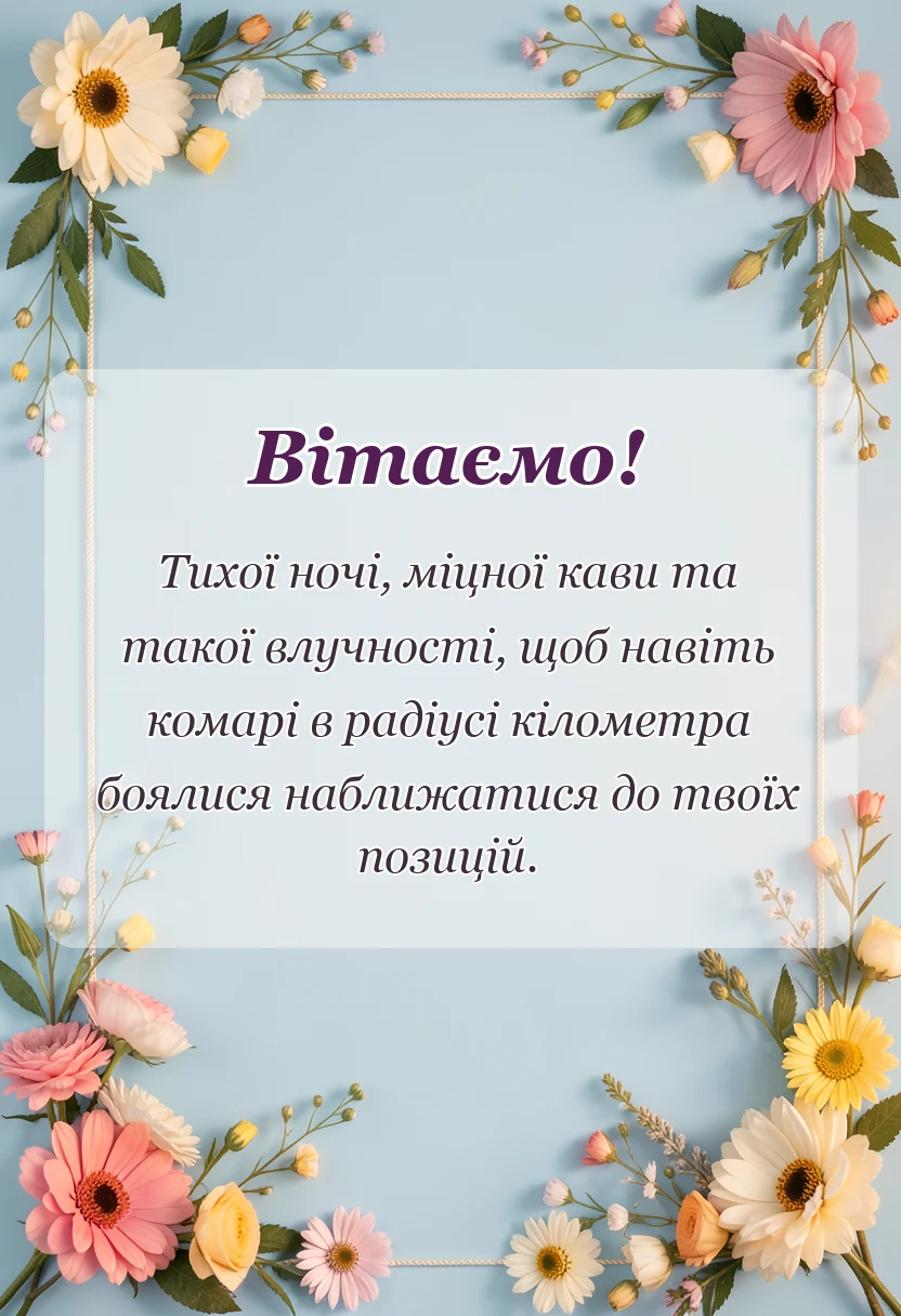 святкова картинка: душевні привітання з днем захисника україни