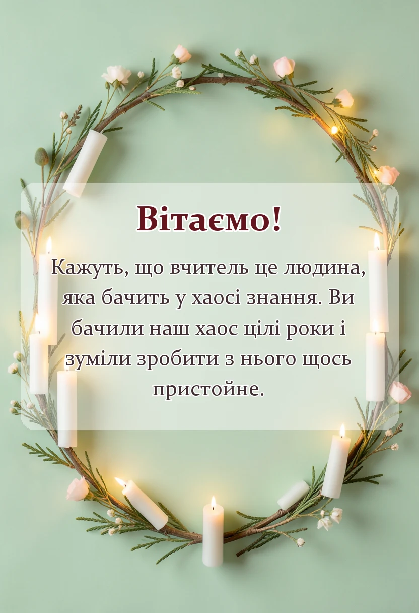 листівка з побажанням - подяка вчителю від батьків на випускний