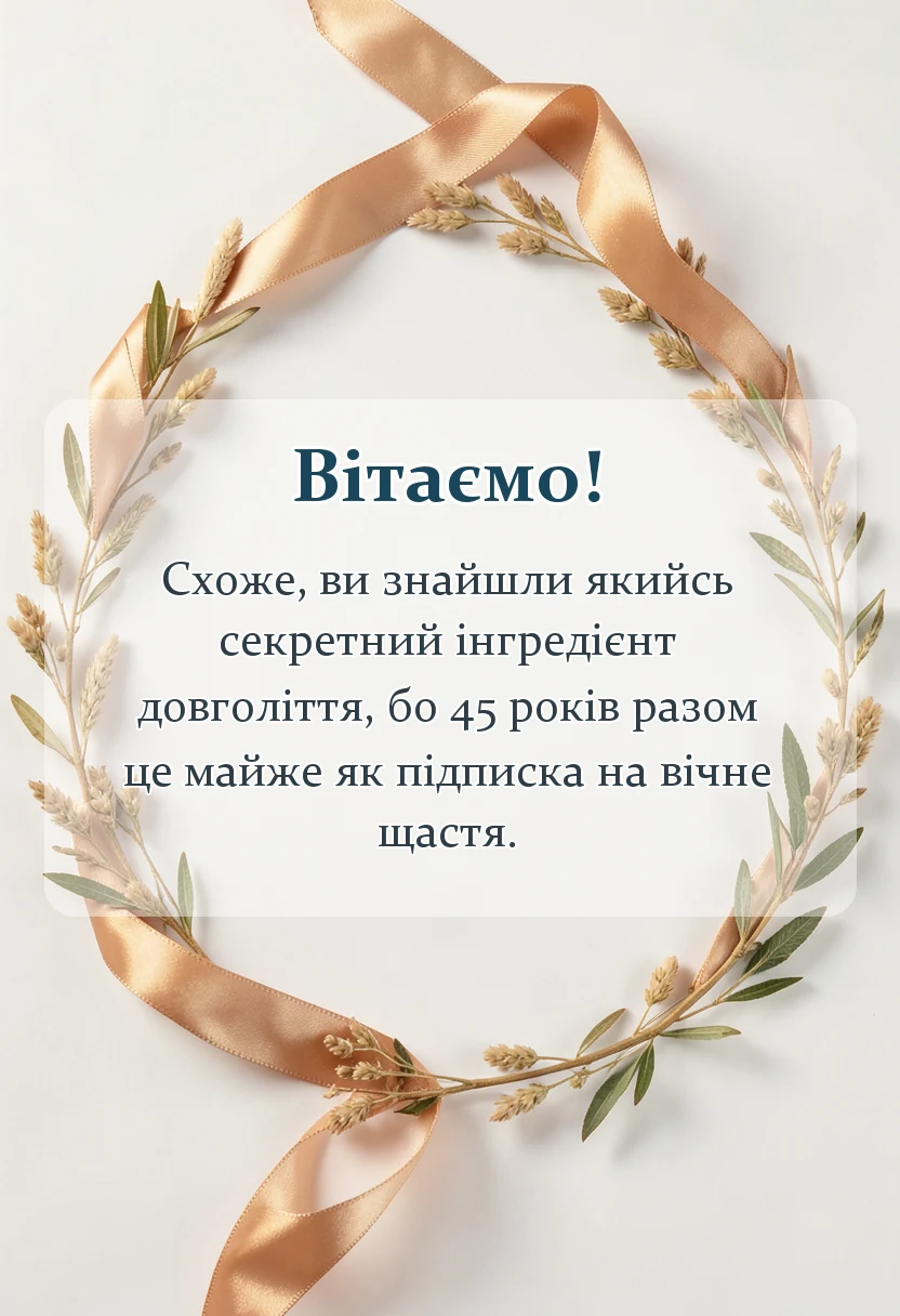 унікальна листівка - привітання з 45 років весілля від дітей