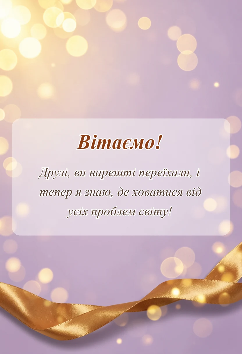 вітальна листівка - тост на новосілля