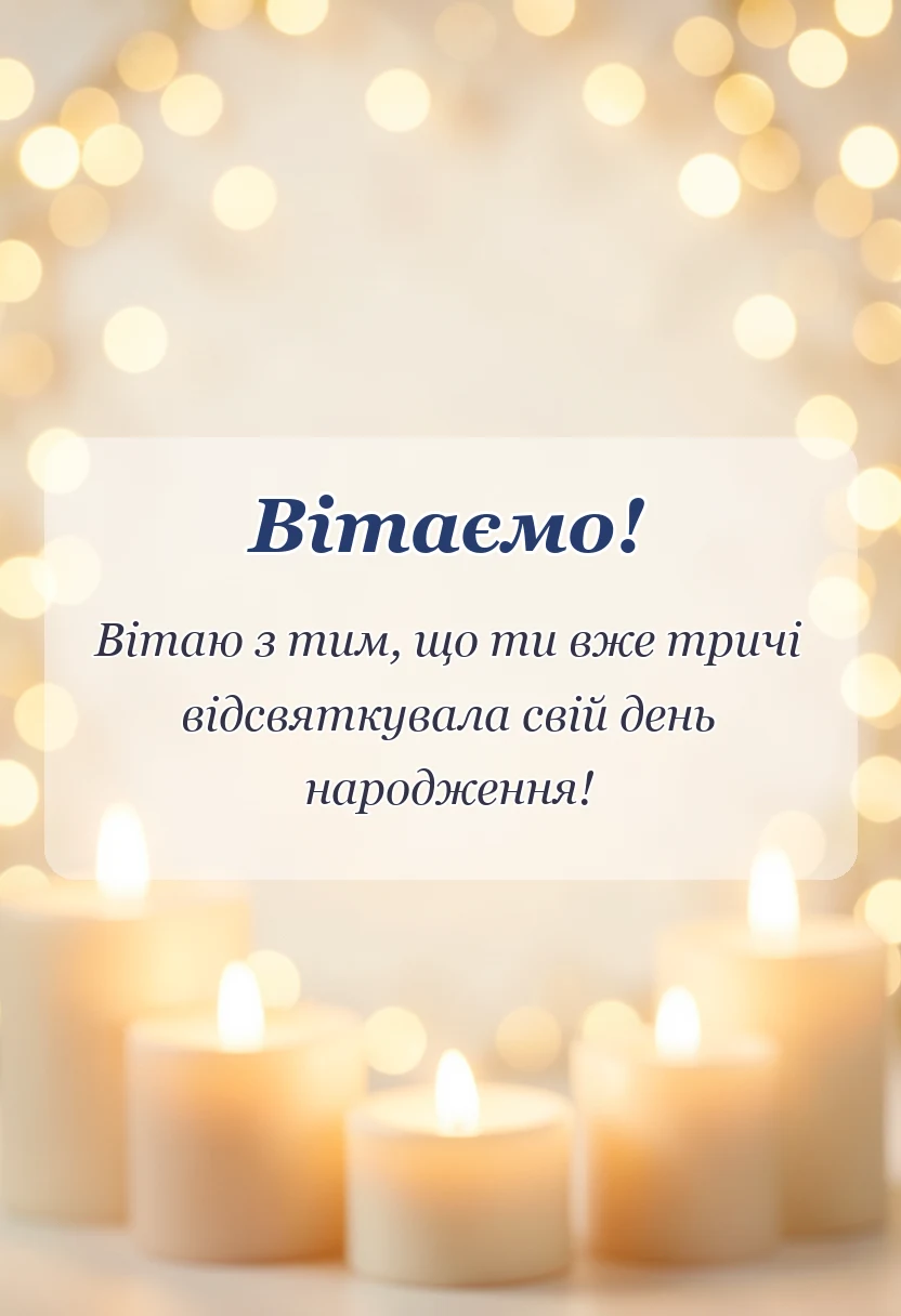 вітальна листівка - привітання з днем народження 3 роки дівчинці