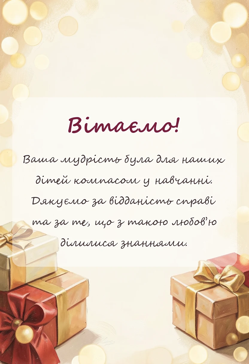 унікальна листівка - подяка вчителю від батьків на випускний