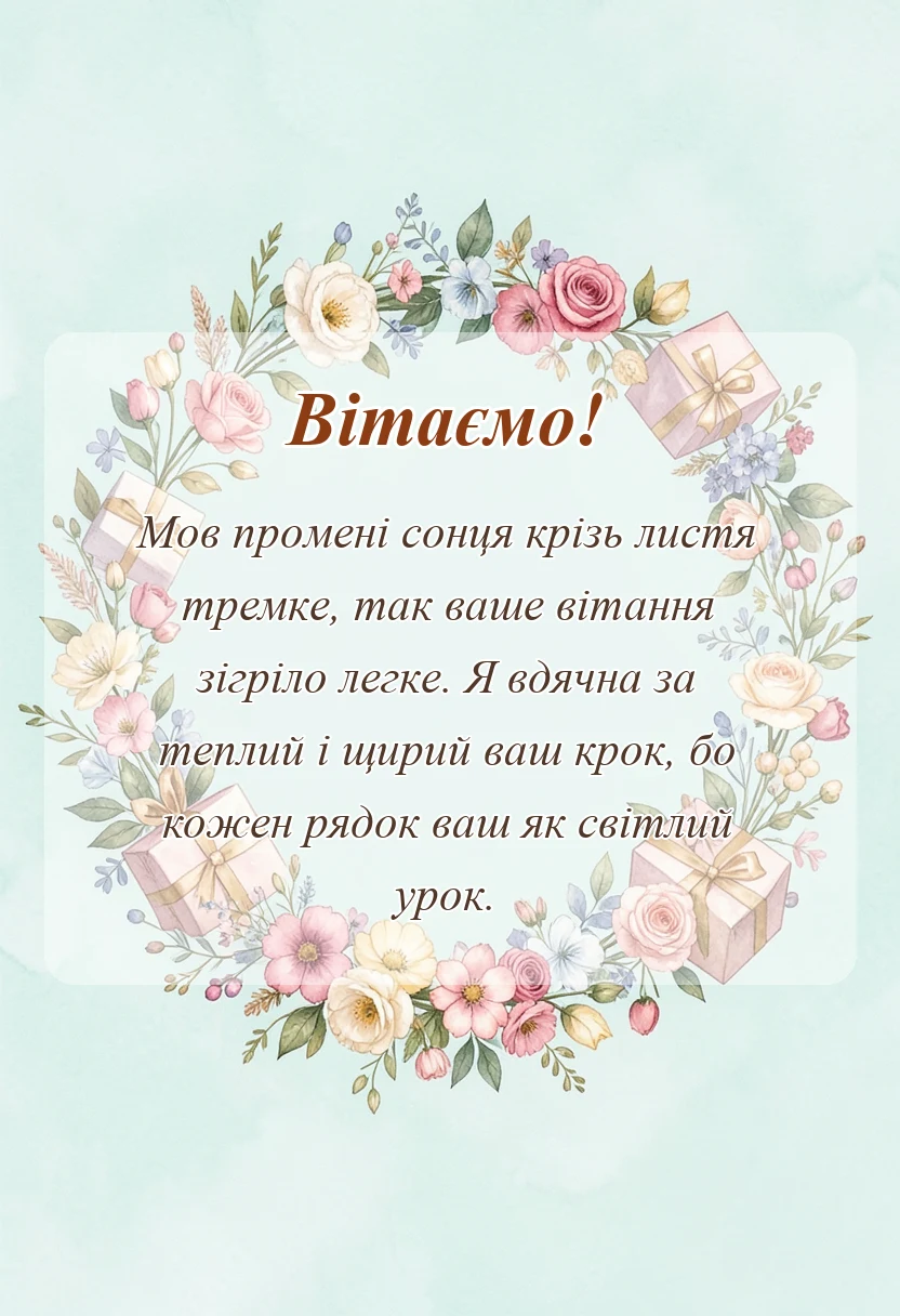 унікальна листівка - подяка за привітання у facebook своїми словами