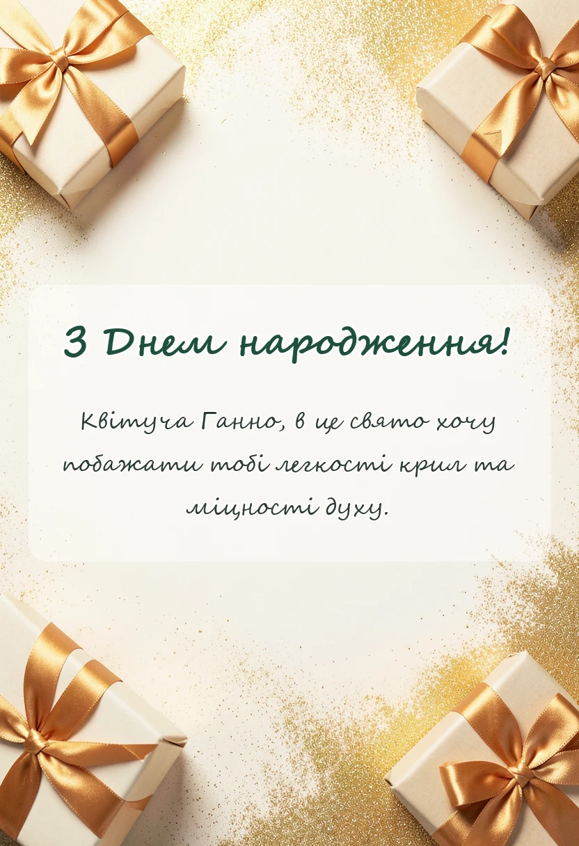 унікальна листівка - привітання з днем народження ганні