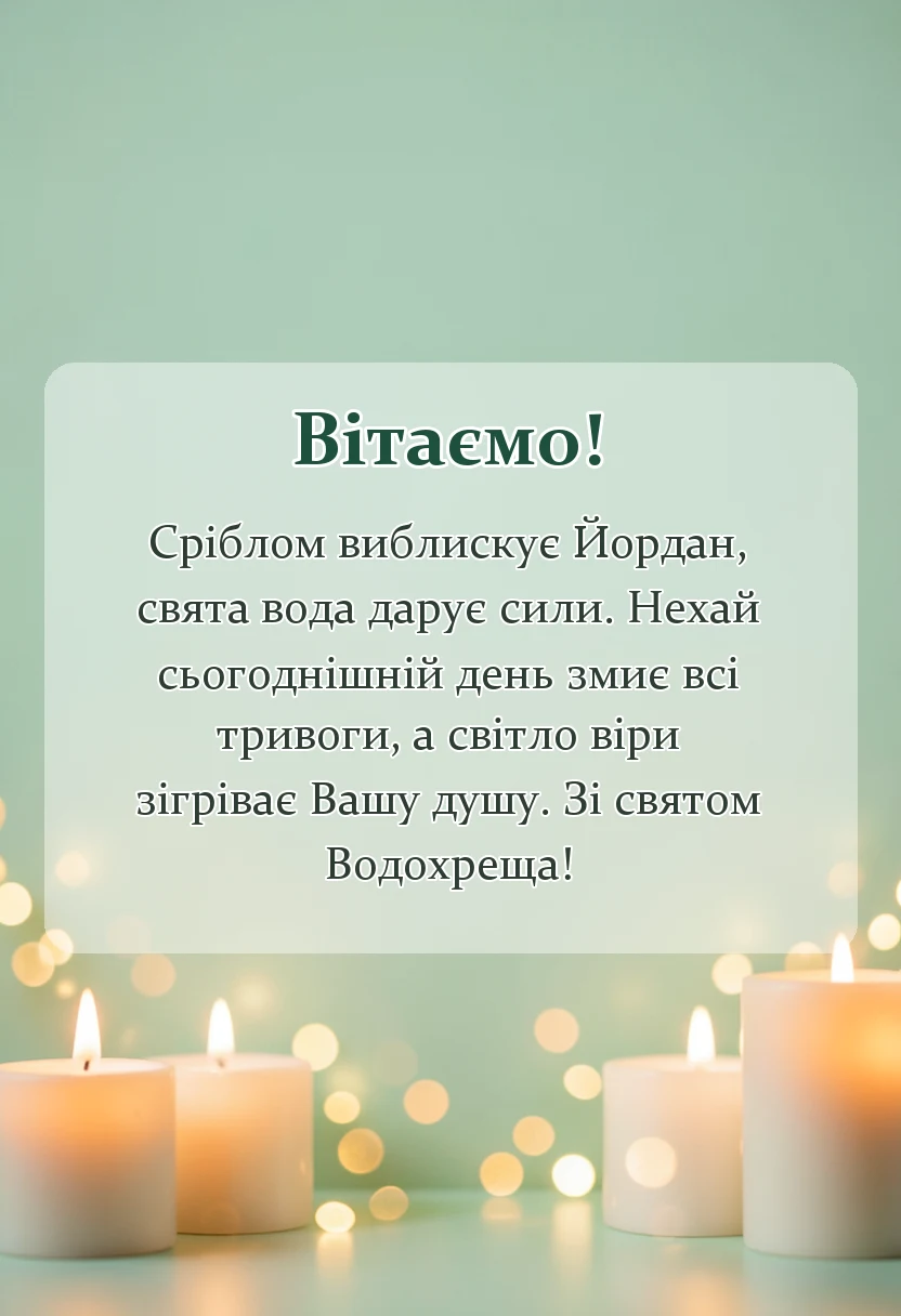 унікальна листівка - картинки з водохрещем