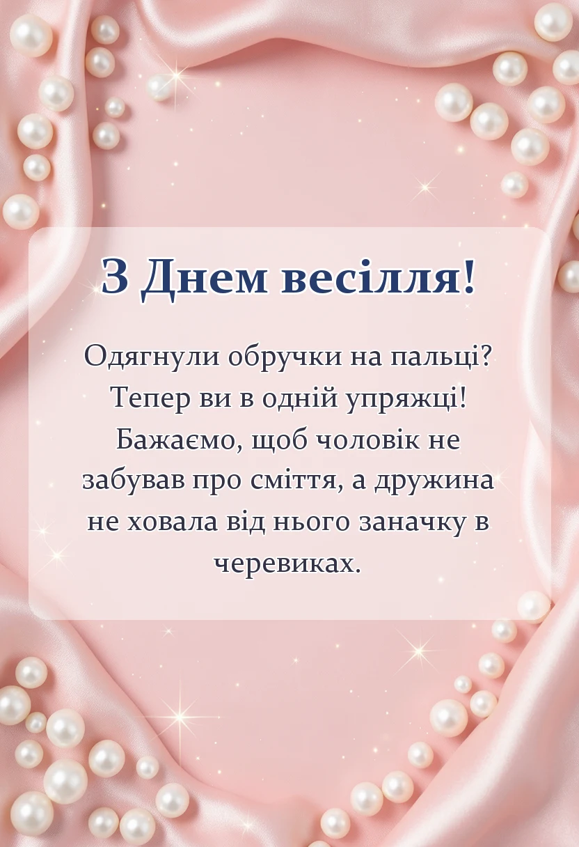 листівка з побажанням - привітання на весілля від друзів прикольні