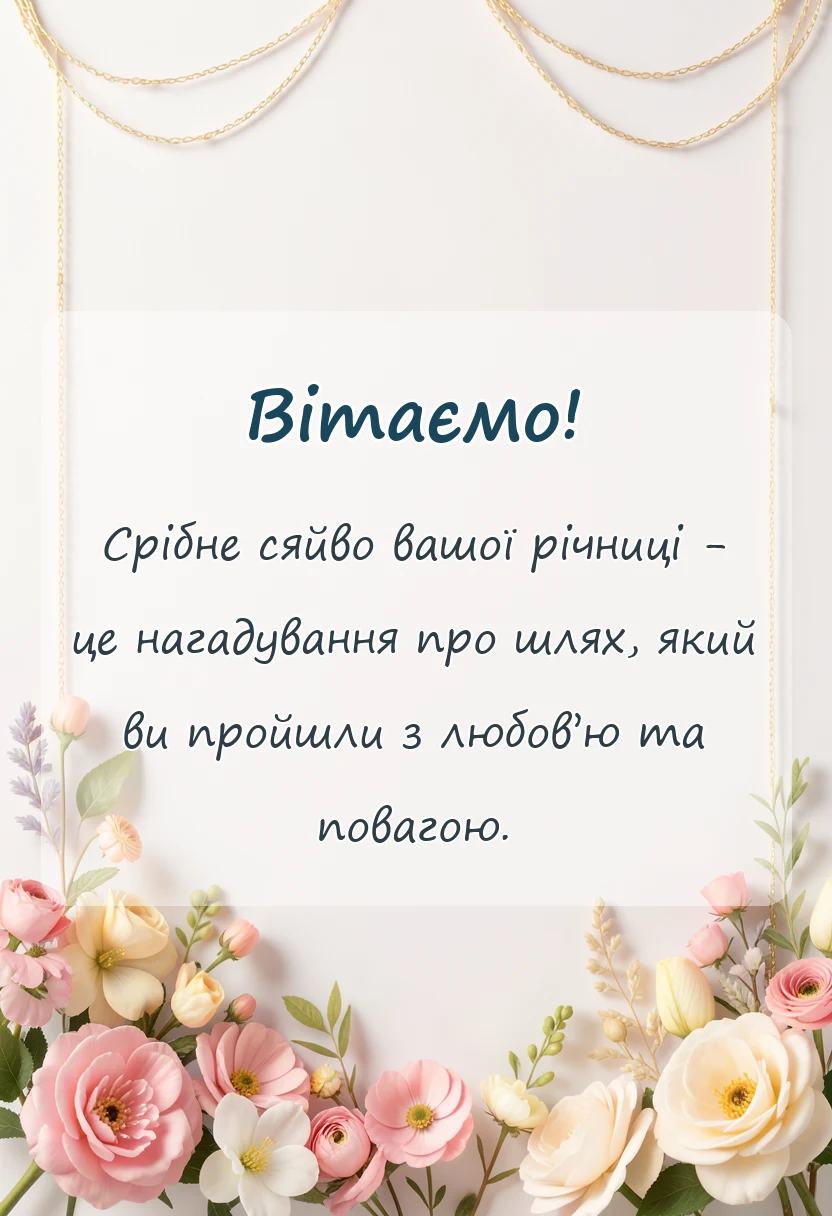 листівка з побажанням - що побажати на срібне весілля